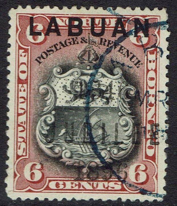 LABUAN 1896 JUBILEE 6C PERF 14.5 - 15 USED 