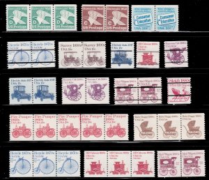 US Misc. Collection of Coil Issues, All MNH