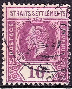 MALAYA STRAITS SETTLEMENTS 1926 KGV 10c Purple/Pale Yellow Die II SG231a