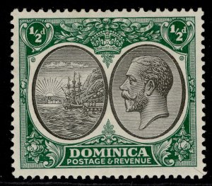 DOMINICA GV SG71, ½d black & green, M MINT.