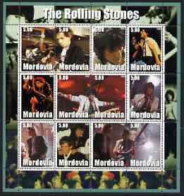 MORDOVIA - 2002-Rolling Stones #1-Perf 12v Sheet-Mint Never Hinged-Private Issue