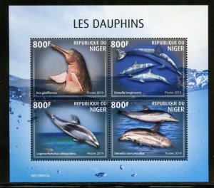 NIGER 2019  DOLPHINS SHEET MINT NH