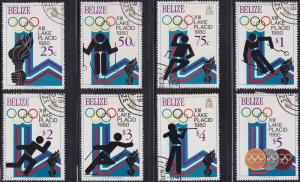 Belize 461-468  Winter Olympic Games Lake Placid 1980