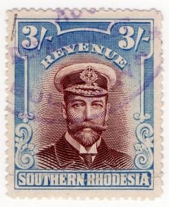 (I.B) Southern Rhodesia Revenue : Duty Stamp 3/-