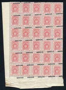 Bhopal SGO313c 1932 1/4a Orange Perf 14 Misplaced Surcharge (no gum) (k)