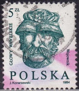 Poland 2629 Wawel Castle Warrior's Wooden Head 1984