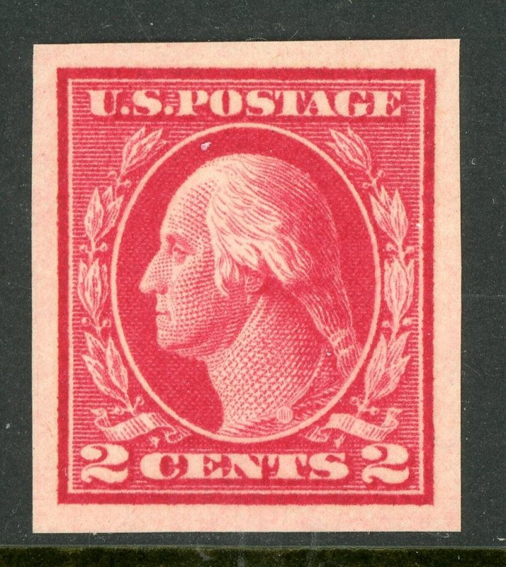 USA 1916 Washington 2¢ Carmine Flat Unwmk Imperf Scott #482 MNH G772