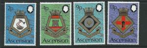 ASCENSION SG166/9 1973 NAVAL CRESTS MNH