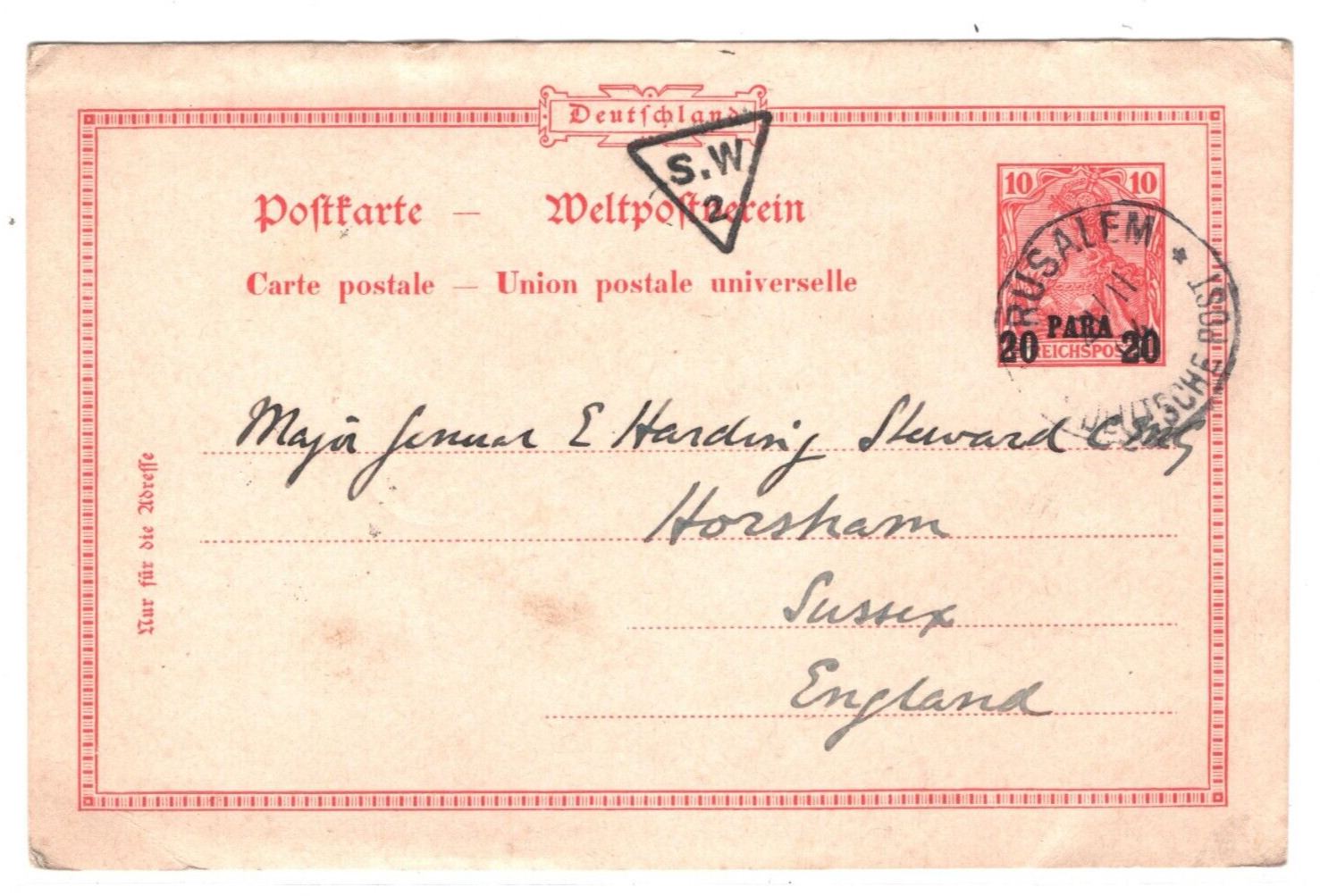 PALESTINE Germany LEVANT Card *St George's College* JERUSALEM 1904 ...