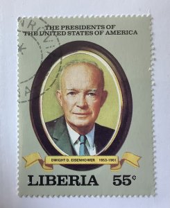 Liberia 1982 Scott 942 CTO - 55c,  US President, Dwight D.  Eisenhower