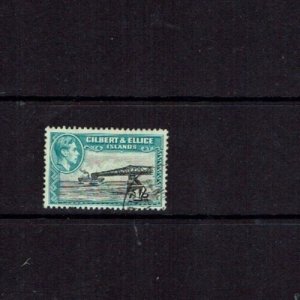 Gilbert & Ellice Islands: 1951 King George VI  1/- Perforation 12, Fine Used