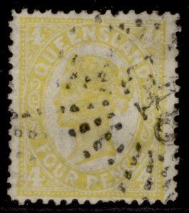 AUSTRALIA - Queensland QV SG244, 4d yellow, FINE USED.