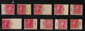 1903 Sc 319 MNH plate number single, Hebert CV $56 each