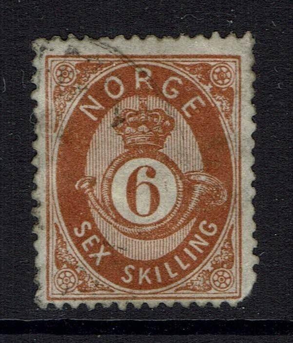 Norway SC# 20, Used, Hinge Rem, clipped corner, lt crease, see note - Lot 041617