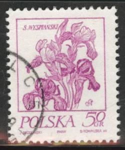 Poland Scott 2017 Used 1974 Flavor caneled Flower stamp