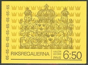 SWEDEN (H248C) Scott 903a, 65ore Crown Regalia Booklet,