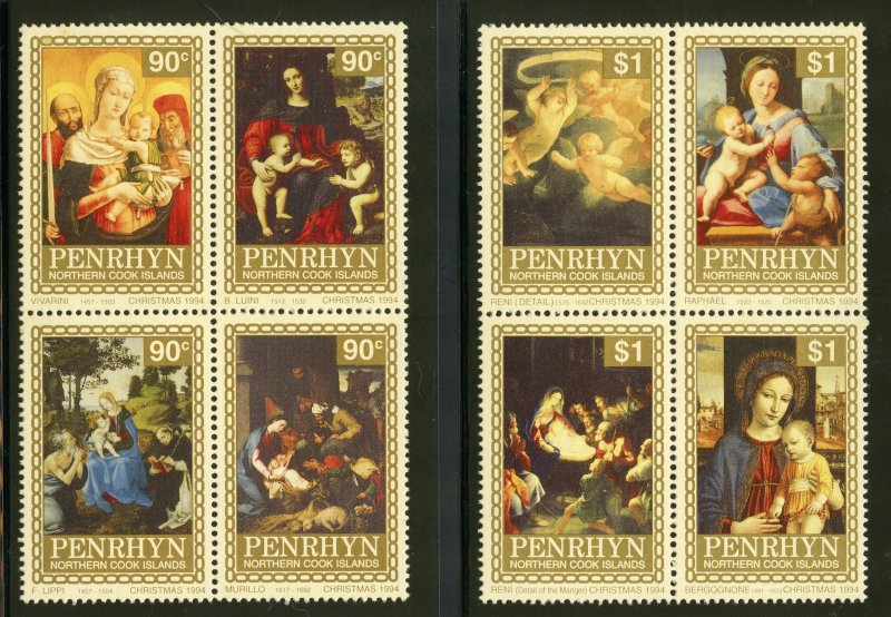 Penrhyn Island Scott 442-43 MNHOG - 1994 Christmas Issues - SCV $12.00