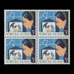 Norfolk Island 1964 (MNH) 5d Christmas block ✔️