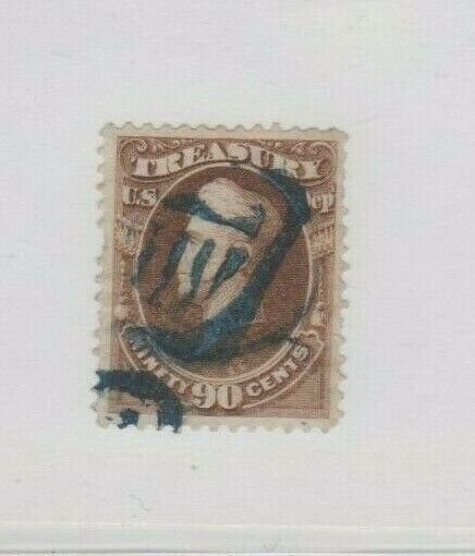 US O82 90c Treasury Department Used w/ Shield Patriotic Fancy Cancel
