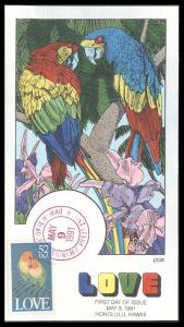 #2537 Love - Parrots Collins FDC