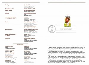 USPS First Day Ceremony Program #2249 Pointe Du Sable Black Heritage