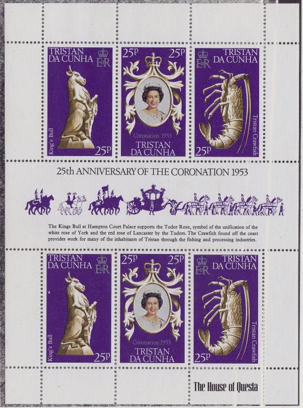 TRISTAN DA CUNHA MNH Scott # 238 25th Anniversary of Coronation (1 Sheet)