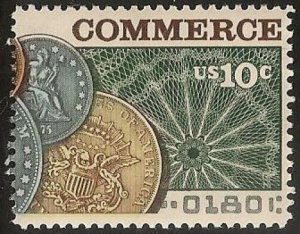 US 1578 Seated Liberty Quarter and $20 Gold Piece 10c single (1 stamp) MNH 1975