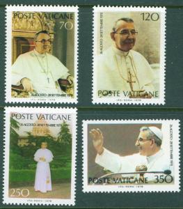 VATICAN Scott 641-4 MNH** 1978 Pope John Paul 1 set CV $1.15