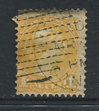 Canada -Scott 35 - Queen Victoria -1870 - Used - Single 1c Stamp