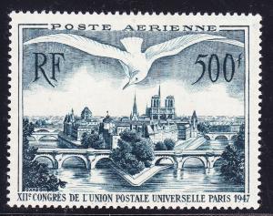 France 1947 500fr Airmail C22 VFMint (*) Very Light Hinge