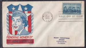 United States Scott 1013 Cachet Craft FDC - Women in Armed Forces