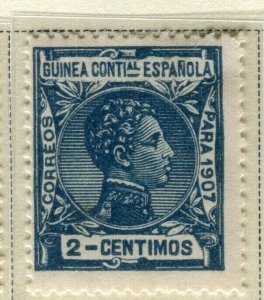 SPAIN COLONIES; GUINEA 1907 early Alfonso issue Mint hinged 2c. value