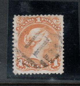 Canada #23 Used Fine - Very Fine With Ideal #11 Grid Cancel 