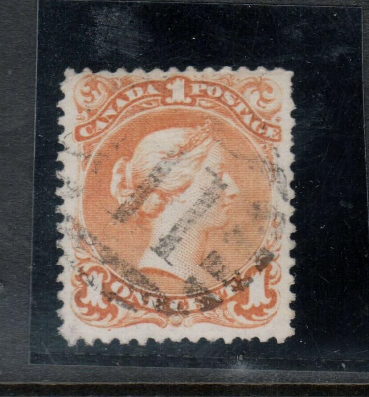 Canada #23 Used Fine - Very Fine With Ideal #11 Grid Cancel