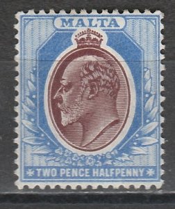 MALTA 1904 KEVII 21/2D WMK MULTI CROWN CA