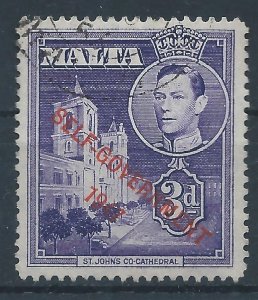 Malta 1953 - George VI Self Government 3d violet - SG240a used