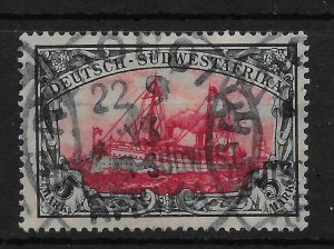 GERMAN SOUTH WEST AFRICA SG32 1906 5m CARMINE & BLACK USED