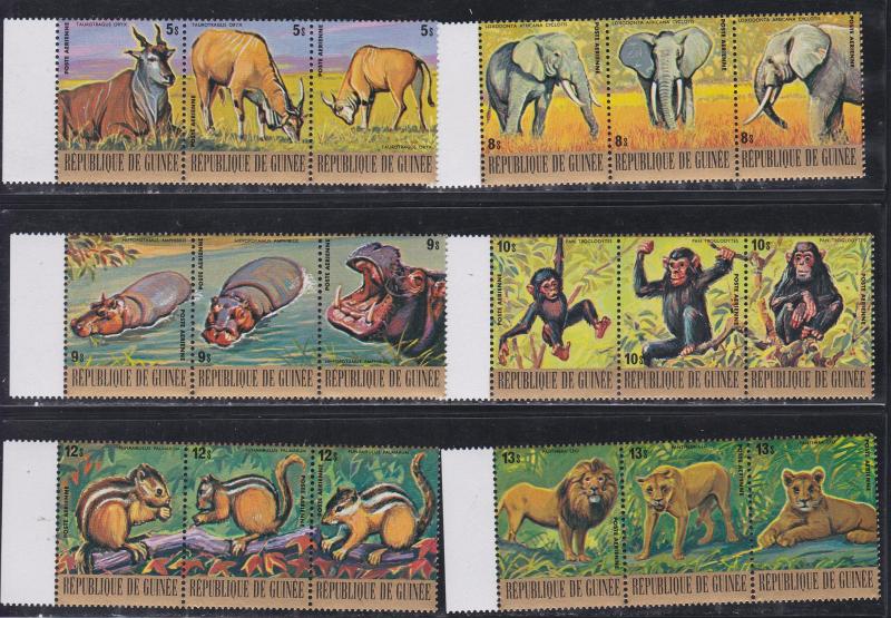 Guinea # 752-757, C137-142, Endangered Animals, NH, 1/2 Cat.