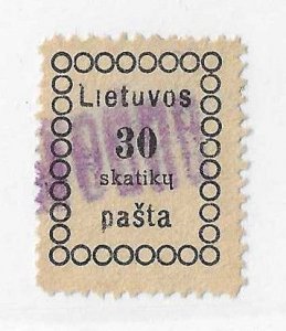 Lithuania Sc #6 30sk  used VF