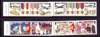Isle of Man Sc 635-42 1995 VE Day WW II stamp set NH
