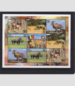 Chad 2006 WWF 45th. Anniversary Sheet + Label Perforated Mint (NH)