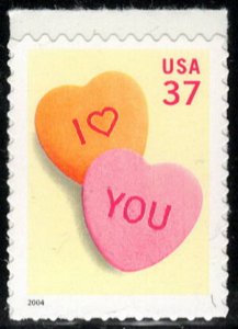 USA Sc. 3833 37c Candy Hearts 2004 MNH bklt. single