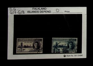 Falkland Islands, Dependencies 1946 SG G17 - G18 Used KGVI (002705)