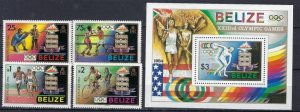 Belize 717-21 MNH 1984 Olympics (ak2479)