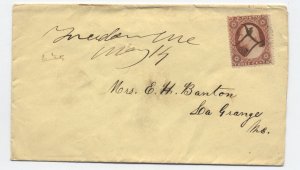 c1860 Freedom ME #26 cover manuscript postmark [h.4694]