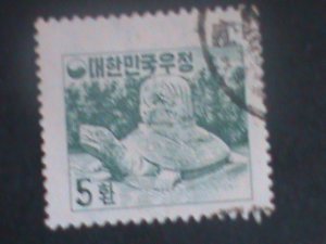 ​KOREA-1954-SC#196- TOMB STONE OF MU YAI WANG-USED-VERY FINE-71 YEARS OLD