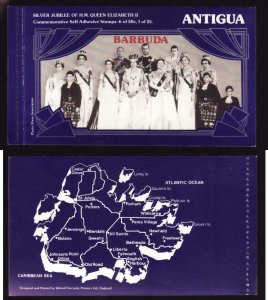 Barbuda-Sc#289a-unused NH Silver Jubilee booklet-QEII-Maps-1977-catalogue descri