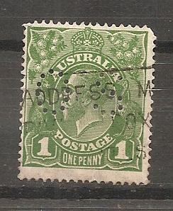 Australia 23 PERFIN Small OS Used