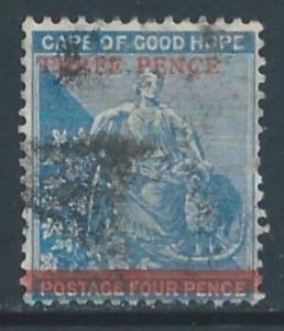 Cape Of Good Hope #29 Used 4p Hope & Symbols of Colony w/o Frame Line Surch...