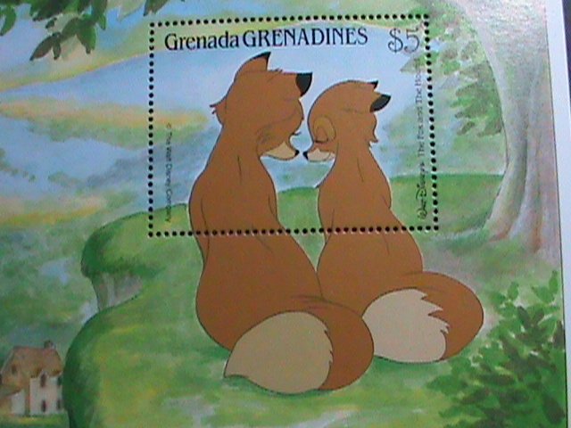 GRENADA STAMP- DISNEY CARTOON MOVIE- THE FOX AND THE HOUND-MNH S/S SHEET VF